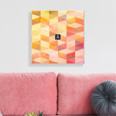 ソフト三角形のジオメトリパターン |モノグラムの | キャンバスプリント (インサイチュ (リビング))