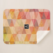 ソフト三角形のジオメトリパターン |モノグラムの | シェルパブランケット (正面(横))