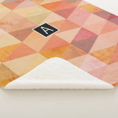 ソフト三角形のジオメトリパターン |モノグラムの | シェルパブランケット (3/4)