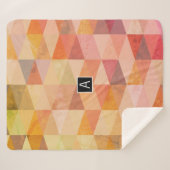 ソフト三角形のジオメトリパターン |モノグラムの | シェルパブランケット (正面(横))