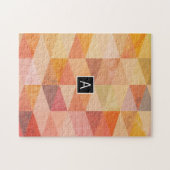 ソフト三角形のジオメトリパターン |モノグラムの | ジグソーパズル (横)