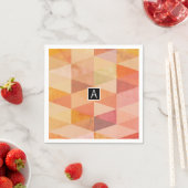 ソフト三角形のジオメトリパターン |モノグラムの | スタンダードカクテルナプキン (インサイチュ)