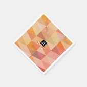 ソフト三角形のジオメトリパターン |モノグラムの | スタンダードカクテルナプキン (角)