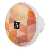 ソフト三角形のジオメトリパターン |モノグラムの | セラミックノブ (右)