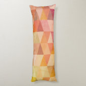 ソフト三角形のジオメトリパターン |モノグラムの | ボディピロー (裏面 (縦))