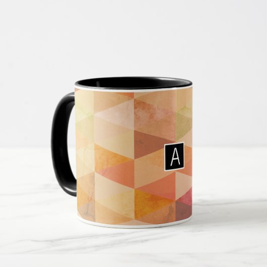 ソフト三角形のジオメトリパターン |モノグラムの | マグカップ (正面左)