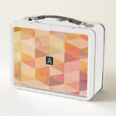 ソフト三角形のジオメトリパターン |モノグラムの | メタルランチボックス (裏面)