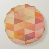 ソフト三角形のジオメトリパターン |モノグラムの | ラウンドクッション (裏面)