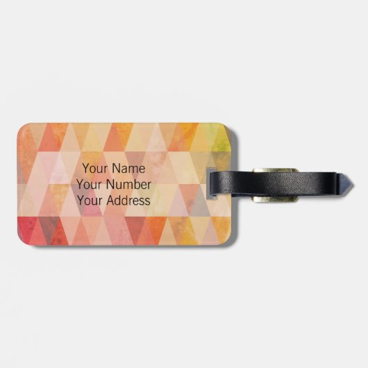 ソフト三角形のジオメトリパターン |モノグラムの | ラゲッジタグ (裏面横)
