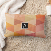 ソフト三角形のジオメトリパターン |モノグラムの | ランバークッション (ブランケット)