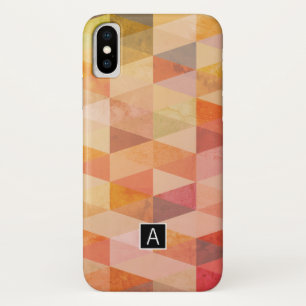 ソフト三角形のジオメトリパターン モノグラムの iPhone X ケース