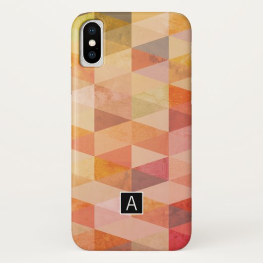 ソフト三角形のジオメトリパターン |モノグラムの | Case-Mate iPhoneケース (裏面)