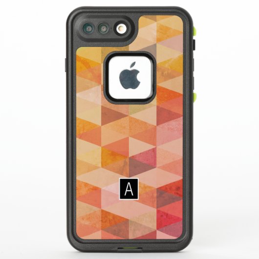 ソフト三角形のジオメトリパターン |モノグラムの | LifeProof iPhoneケース (裏面)
