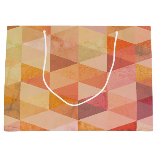 ソフト三角形のジオメトリパターン ラージペーパーバッグ (正面)
