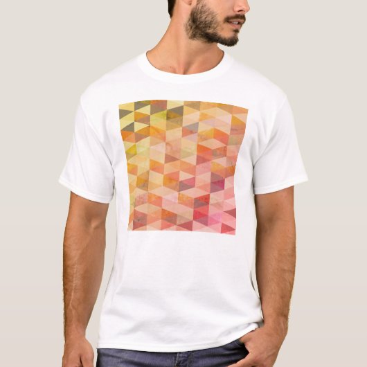 ソフト三角形のジオメトリパターン Tシャツ (正面)
