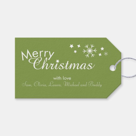  – ソフト伝統的グリーン – カスタマイズ可能なギフトラベル ギフトタグ (正面(横))