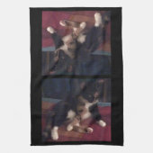 ソフト子猫ポーズ キッチンタオル (縦)