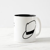 ソフト帽の帽子のマグ ツートーンマグカップ (正面右)