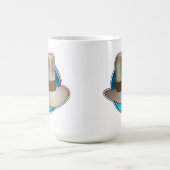 ソフト帽の記録の大きく青いロゴのマグ コーヒーマグカップ (中央)