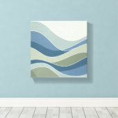 ソフト幾何学波ミニマルBoho Canvas Wall A キャンバスプリント (インサイチュ (ウッドフロア))