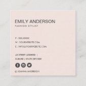 ソフト微妙洗色赤面ピンクフローラ束 スクエア名刺 (裏面)