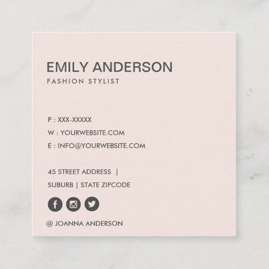 ソフト微妙洗色赤面ピンクフローラ束 スクエア名刺