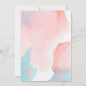 *~*ソフト抽象芸術ウォーターカラーアクアコーラル結婚ズ 招待状 (裏面)