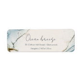 ソフト抽象芸術ウォーターカラーブルー金ゴールドビーチアドレス ラベル (正面)