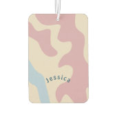 ソフト抽象芸術オーガニックシェイプパーソナライズされた名 カーエアーフレッシュナー (裏面)