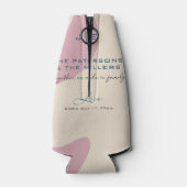 ソフト抽象芸術オーガニック形ピンクブルーモノグラム ボトルクーラー (裏面)