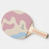 ソフト抽象芸術オーガニック形ピンクブルーモノグラム 卓球ラケット (横)