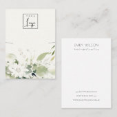 ソフト抽象芸術グリーンフローラネックレスロゴディスプレイ 名刺 (正面/裏面)