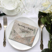 ソフト抽象芸術ニュートラルボタニカルミニマル オールインワン招待状