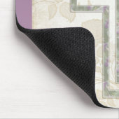 ソフト抽象芸術パープル&グリーンクリスチャンクロス マウスパッド (コーナー)