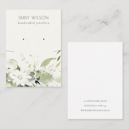 ソフト抽象芸術フローラネックレスイヤリングディスプレイ 名刺 (正面/裏面)