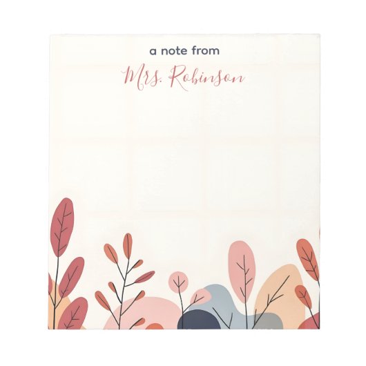 ソフト抽象芸術形状カスタム先生評価 ノートパッド (正面)