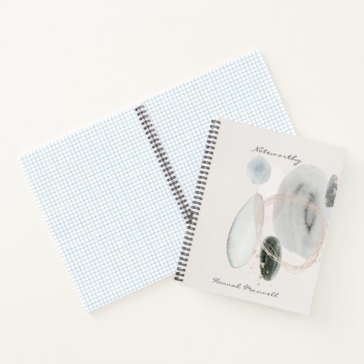 ソフト抽象芸術水の色の形状の注パーソナライズされた意 ノートブック (内部)