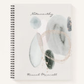 ソフト抽象芸術水の色の形状の注パーソナライズされた意 ノートブック (正面)