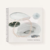 ソフト抽象芸術水の色の形状パーソナライズされた ノートブック (正面)