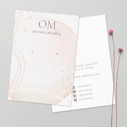 ソフト抽象芸術水彩耳飾りディスプレイホルダー 名刺