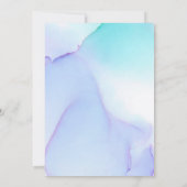 *~*ソフト抽象芸術水色ラベンダーミ結婚ント 招待状 (裏面)