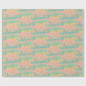 ソフト春イースターカラーキュートイエローチックス ラッピングペーパー (フラット)