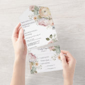 ソフト春カラーフローラ オールインワン招待状 (貼ってはがせる)