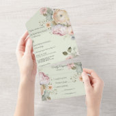 ソフト春カラーフローラ オールインワン招待状 (貼ってはがせる)