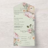 ソフト春カラーフローラ オールインワン招待状 (内側)