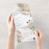 ソフト春カラーフローラ オールインワン招待状 (貼ってはがせる)