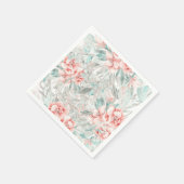 ソフト春サマーフローラグリーンリーエレガントな結婚式 スタンダードカクテルナプキン (角)