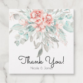 ソフト春サマーフローラグリーンリーエレガントな結婚式 フェイバータグ