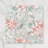 ソフト春サマーフローラグリーンリーエレガントな結婚式 フェイバータグ (裏面)