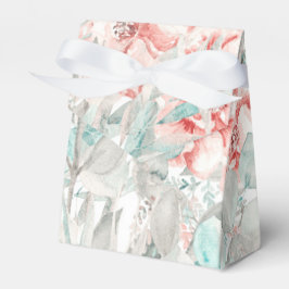 ソフト春サマーフローラグリーンリーエレガントな結婚式 フェイバーボックス